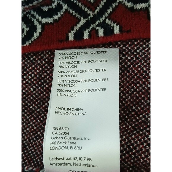 Anthropologie Maeve Sweater Size Small Red Geometric Long Sleeve Mock Neck - Picture 15 of 15